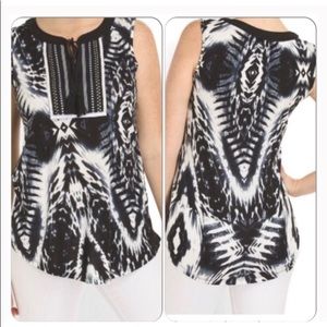 Ladies Black & White Sleeveless Top Medium NWT